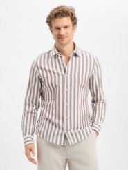 JOOP! koszula casual z zawartością lnu - Pit1 Mężczyźni Slim Fit len brązowy, 42. Brązowe koszule męskie JOOP!, m, bez wzorów, z bawełny, casualowe, bez kołnierzyka, bez ramiączek. Za 479.95 zł.