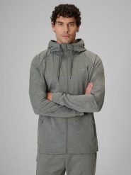 4F Bluza treningowa regular z kapturem męska - szara 3XL. Szare bluzy męskie 4F, m, bez wzorów, z dzianiny, bez ramiączek, z kapturem. Za 199.99 zł.