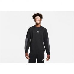 Bluza sportowa męska Nike Air Nsw Brushed-back Fleece. Czarne bluzy sportowe męskie Nike, l, bez wzorów, bez kaptura. Za 399.00 zł.