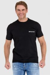 DSQUARED2 Czarny t-shit męski z kieszonką mini gummy. Czarne t-shirty męskie Dsquared2, l, bez wzorów, bez kołnierzyka, bez ramiączek. W wyprzedaży za 599.99 zł.