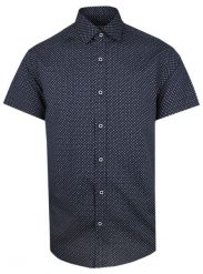 Męska Koszula Typu Casual (Weekendowa) - Pako Jeans - Granatowa, Drobny Wzorek. Niebieskie koszule męskie Pako Jeans, l, bez wzorów, z bawełny, casualowe, bez kołnierzyka, bez ramiączek. Za 169.00 zł.