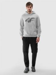 4F Bluza dresowa nierozpinana z kapturem męska - szara S. Szare bluzy sportowe męskie 4F, m, bez wzorów, z bawełny, z kapturem. Za 169.99 zł.