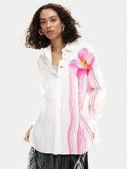Desigual Koszula Gloss 26SWCW18 Biały Regular Fit. Białe koszule damskie Desigual, m, bez wzorów, z bawełny, bez kołnierzyka, bez ramiączek. Za 429.99 zł.