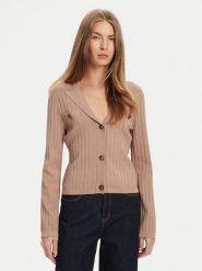 Guess Kardigan W5YR11 Z0130 Beżowy Regular Fit. Brązowe kardigany damskie Guess, xs, z aplikacjami, z wiskozy, bez kołnierzyka. Za 299.99 zł.