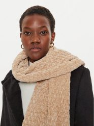 Guess Szalik W4BZ28 Z3HH2 Beżowy. Brązowe rękawiczki damskie Guess, z aplikacjami, z materiału. Za 329.99 zł.