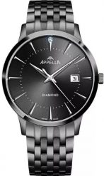 Zegarek męski Appella L12003.S196DQ czarny. Czarne zegarki męskie Appella, bez wzorów. Za 1,490.00 zł.