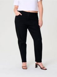 Jeansy mom - czarny. Czarne jeansy damskie Sinsay, bez wzorów, z jeansu. Za 59.99 zł.