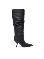 MICHAEL Michael Kors Kozaki 40F4LUHB5L Czarny. Czarne kozaki damskie MICHAEL Michael Kors, bez wzorów, ze skóry, bez obcasa, na szpilce, bez zapięcia. Za 1,599.00 zł.