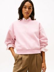 Tommy Hilfiger Bluza Kobiety Materiał dresowy różowy, XS. Czerwone bluzy damskie Tommy Hilfiger, xs, bez wzorów, z dresówki, bez ramiączek, bez kaptura. Za 329.95 zł.