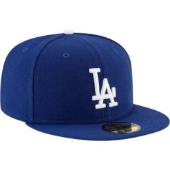 Regulowana czapka typu snapback New Era 59FIFTY Los Angeles Dodgers Authentic On. Niebieskie czapki damskie New Era, bez wzorów, z poliesteru. Za 222.50 zł.