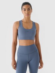 4F Biustonosz treningowy z niskim wsparciem - granatowy XL. Niebieskie bielizna sportowa damska 4F, xl, bez wzorów, z dzianiny. W wyprzedaży za 39.99 zł.