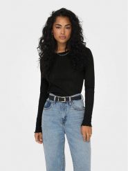 ONLY Bluzka Carlotta 15291987 Czarny Regular Fit. Czarne bluzki damskie ONLY, m, bez wzorów, z bawełny, bez kołnierzyka, bez ramiączek. Za 99.99 zł.