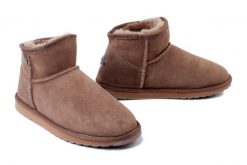 EMU AUSTRALIA WP11875 Platinum Slim Darling mushroom, botki damskie. Brązowe botki damskie Emu Australia, bez wzorów, ze skóry, bez obcasa, bez zapięcia. Za 489.93 zł.