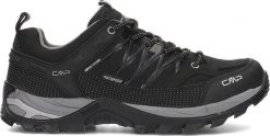 Buty trekkingowe męskie CMP Rigel Low Trekking Shoe Wp Nero/Grey r. 42 (3Q54457-73UC). Szare buty zimowe męskie CMP, bez wzorów, bez obcasa, bez zapięcia. Za 365.40 zł.
