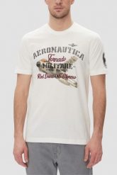 AERONAUTICA MILITARE Biały bawełniany męski t-shirt, Rozmiar XL. Białe t-shirty męskie Aeronautica Militare, l, bez wzorów, z bawełny, bez kołnierzyka, bez ramiączek. W wyprzedaży za 198.99 zł.