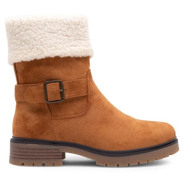 Botki Clara Barson. Brązowe botki damskie Clara Barson, bez wzorów, bez obcasa, na płaskiej podeszwie, bez zapięcia. Za 169.99 zł.
