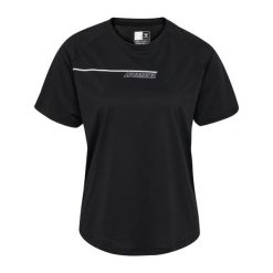 T-shirt damski Hummel hmlCOURT. Czarne t-shirty damskie Hummel, bez wzorów, sportowe, bez kołnierzyka, bez ramiączek. Za 157.50 zł.