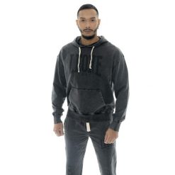 Bluza z bawełna z kaptur na co dzień na siłownię. Czarne bluzy męskie LEONE 1947 APPAREL, bez wzorów, z bawełny, sportowe, bez ramiączek, bez kaptura. W wyprzedaży za 151.56 zł.