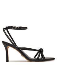 Guess Sandały FLJMERLEA03 Czarny. Czarne sandały damskie Guess, z aplikacjami, ze skóry, bez obcasa, na szpilce, bez zapięcia. W wyprzedaży za 441.00 zł.