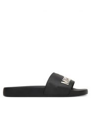 LOVE MOSCHINO Klapki JA28052G0OI14000 Czarny. Czarne klapki damskie Love Moschino, bez wzorów, z materiału, bez obcasa, bez zapięcia. Za 459.99 zł.