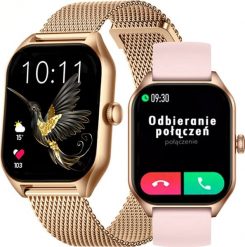 Smartwatch Rubicon Zegarek SMARTWATCH Rubicon RNCF03 r.gold mesh + pink silicone. Różowe zegarki smartwatch Rubicon, bez wzorów, z meshu. Za 239.00 zł.