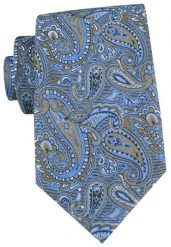 Męski Krawat - Chattier - Odcienie Niebieskiego, Wzór Paisley. Niebieskie krawaty i muchy Chattier, bez wzorów, z tkaniny, eleganckie. Za 55.00 zł.