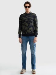 Sweter męski bawełniany z motywem moro Ordi 000. Swetry męskie BIG STAR, na lato, l, bez wzorów, z bawełny, retro, bez kołnierzyka, bez ramiączek. W wyprzedaży za 139.99 zł.