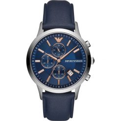 Zegarek EMPORIO ARMANI - Renato AR11216 Navy/Silver. Niebieskie zegarki męskie Emporio Armani, bez wzorów. W wyprzedaży za 949.00 zł.