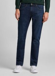 MĘSKIE SPODNIE JEANSOWE LEE DAREN ZIP FLY REGULAR STRAIGHT Dark Bluegrass L707KNUK 112118225. Białe eleganckie spodnie męskie Lee, bez wzorów, z bawełny. Za 249.99 zł.
