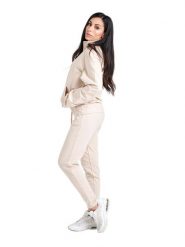 Bluza z zamek błyskawiczny na co dzień na siłownię. Białe bluzy damskie LEONE 1947 APPAREL, s, bez wzorów, z dresówki, bez ramiączek, bez kaptura. Za 168.36 zł.