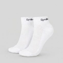 Skarpetki unisex fitness przewiewne białe Quarter. Białe skarpetki damskie GYMBEAM, bez wzorów, z bawełny. Za 34.90 zł.
