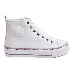 Damskie Wysokie Trampki Cross Jeans KK2R4044C Białe. Białe trampki i tenisówki damskie bez wzorów, z jeansu, bez zapięcia. Za 182.49 zł.