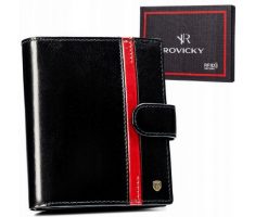 Portfel skórzany Rovicky 22314L-RVTP czarny. Czarne portfele męskie ROVICKY, z aplikacjami, ze skóry. Za 77.99 zł.