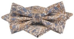 Mucha Męska w Zestawie z Poszetką - Alties - Odcienie Beżu i Niebieskiego. Niebieskie krawaty i muchy Alties, bez wzorów, eleganckie. Za 65.00 zł.
