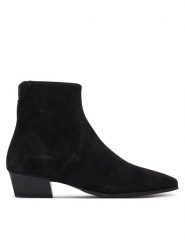 Gant Botki 33543444 Czarny. Czarne botki damskie GANT, bez wzorów, ze skóry, bez obcasa, na słupku, bez zapięcia. Za 899.99 zł.