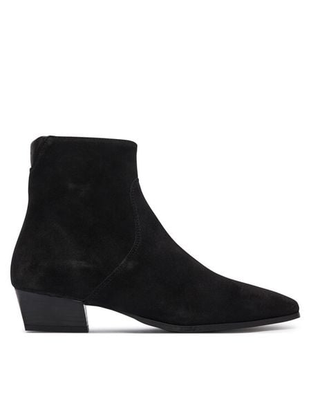 Gant Botki 33543444 Czarny. Czarne botki damskie GANT, bez wzorów, ze skóry, bez obcasa, na słupku, bez zapięcia. Za 899.99 zł.