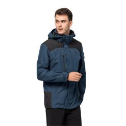 Kurtka uniwersalna męska Jack Wolfskin 11150011383. Niebieskie kurtki męskie Jack Wolfskin, m, bez wzorów, z syntetyku, klasyczne, z kapturem. Za 1,009.99 zł.