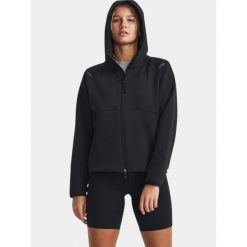 Bluza z kapturem damska Under Armour Unstoppable FZ. Czarne bluzy damskie Under Armour, m, bez wzorów, sportowe, bez ramiączek, z kapturem. Za 499.00 zł.