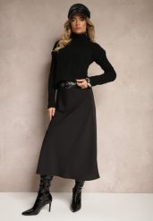 Czarna Casualowa Rozkloszowana Spódnica Dorilena. Czarne spódnice damskie Renee, na co dzień, l, bez wzorów, eleganckie, midi, oversize. Za 59.99 zł.