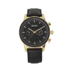 Zegarek Zemge Zegarek męski z kolekcji CLASSIC Czarny/Złoty ZC1004 uniwersalny. Czarne zegarki męskie ZEMGE, bez wzorów, złote. Za 332.10 zł.