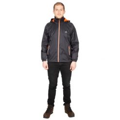 Męska Kurtka Wodoodporna Briar. Czarne kurtki męskie Trespass, l, bez wzorów, z materiału, z kapturem. Za 457.99 zł.
