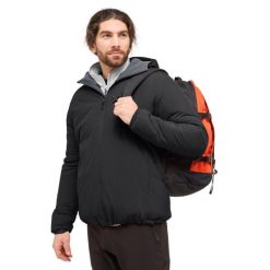 Wodoodporna kurtka z kapturem Haglöfs Mimic Alert. Czarne kurtki męskie Haglöfs, bez wzorów, sportowe, z kapturem. Za 962.15 zł.