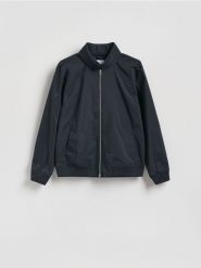 Kurtka z chowanym kapturem - granatowy. Niebieskie kurtki męskie Reserved, l, bez wzorów, z tkaniny. Za 159.99 zł.