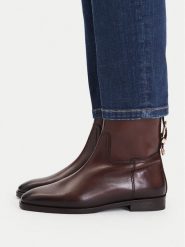 U.S. Polo Assn. Botki EO-MIKOL001W/GL1 Brązowy. Brązowe botki damskie U.S. Polo Assn., bez wzorów, ze skóry, bez obcasa, na płaskiej podeszwie, bez zapięcia. Za 449.99 zł.