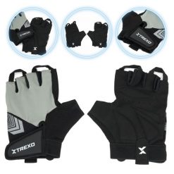 Rękawiczki na siłownie XTREXO GG1. Szare rękawiczki męskie TREXO, bez wzorów. Za 69.99 zł.