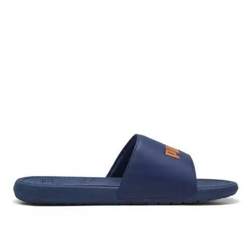 Klapki męskie Puma Cool Cat 2.0. Niebieskie klapki męskie Puma, bez wzorów, z materiału, bez zapięcia. Za 163.00 zł.