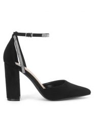 DeeZee Czółenka WSS20601-01 Czarny. Czarne czółenka damskie DeeZee, bez wzorów, z materiału, bez obcasa, bez zapięcia. Za 129.99 zł.