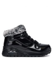 Skechers Botki Uno Rugged 168126/BBK Czarny. Czarne botki damskie Skechers, bez wzorów, ze skóry, bez obcasa, na płaskiej podeszwie, bez zapięcia. Za 339.99 zł.