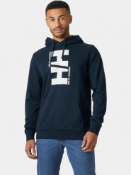 Sweter męski Helly Hansen Core Graphic. Niebieskie swetry męskie Helly Hansen, m, bez wzorów, z bawełny, eleganckie, bez kołnierzyka, bez ramiączek. Za 379.00 zł.