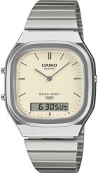 Zegarek Casio Męski Vintage Ana-Digi Cream Dial (AQ-240E-7A2DF). Zegarki męskie Casio, bez wzorów. Za 269.99 zł.
